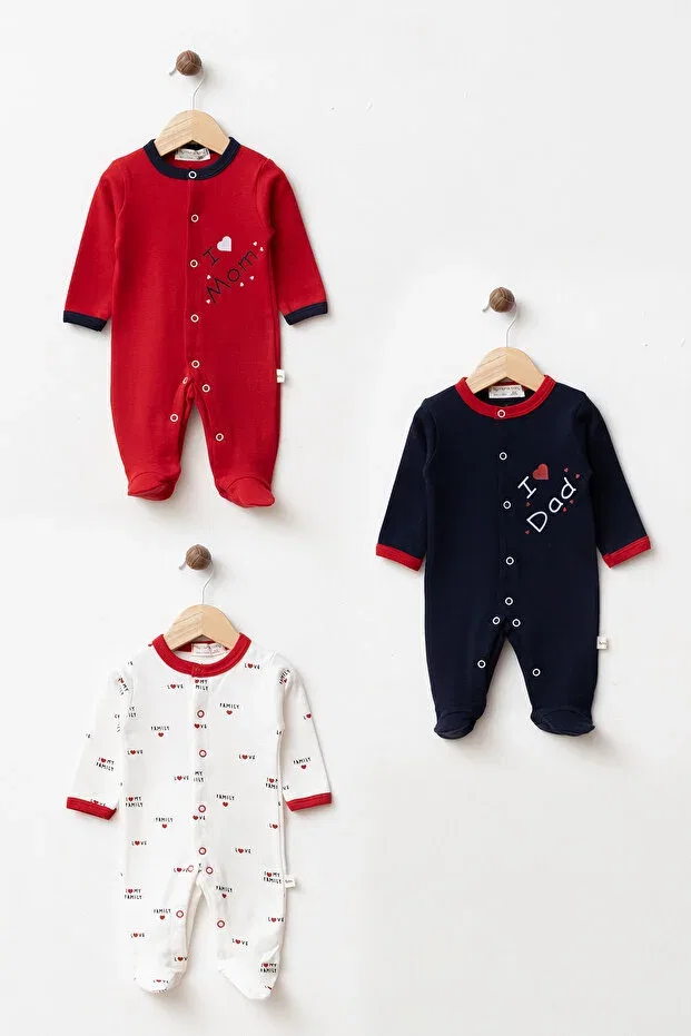 Детский комбинезон для новорожденных хлопковый Mom&Dad Love Yukobaby Bebeğiniz Için En Doğalı, Multicolor