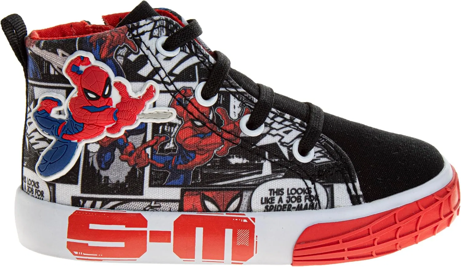 Детские кроссовки для мальчиков с высоким верхом Spiderman Josmo, Black/Red — фото 2