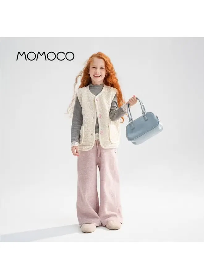 Жилет детский бархатный для девочек Momoco, абрикосовый — фото 4