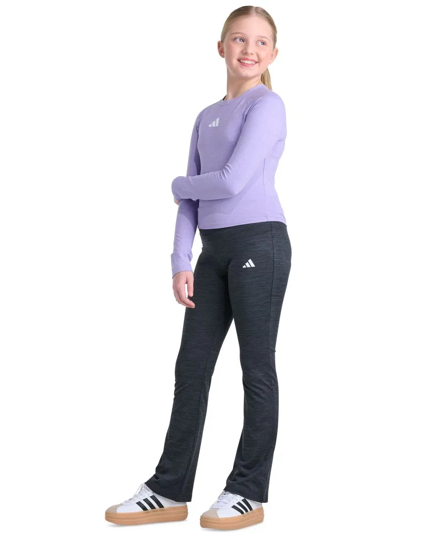 Детская футболка с длинным рукавом реглан, slim fit adidas, Lilac Melange — фото 2