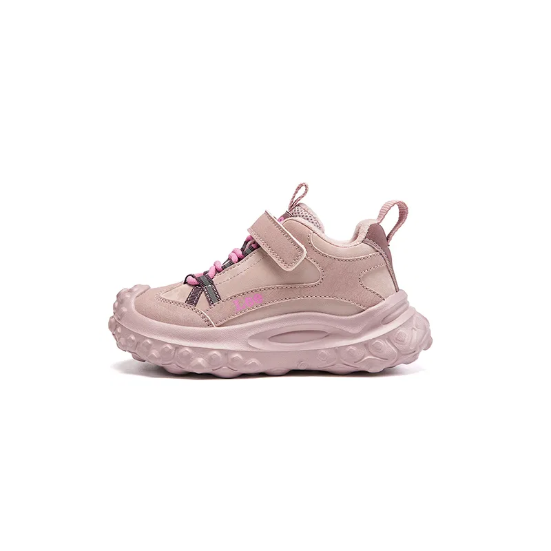 Детские спортивные кроссовки из эко-кожи с утеплителем и липучками Lee, Pink