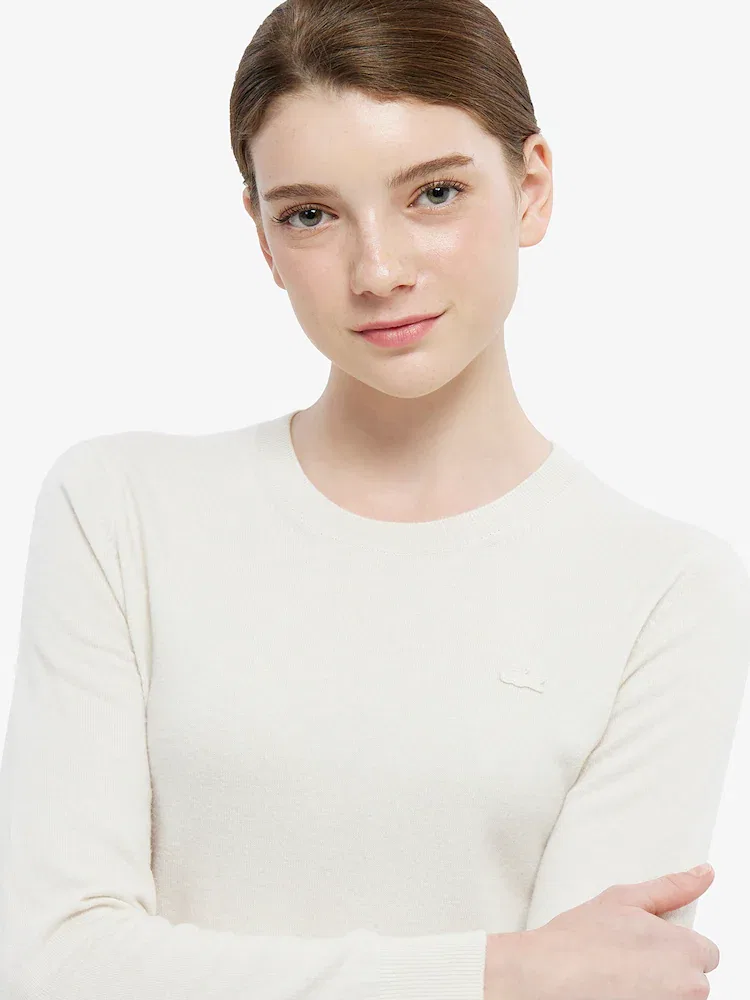 Свитер женский LACOSTE Ivory, базовый, из 100% шерсти — фото 2