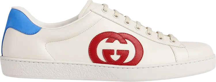 Кроссовки Gucci Ace Interlocking G - White Red Blue, синий