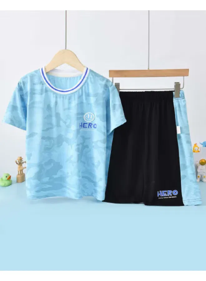 Спортивный комплект с коротким рукавом для детей Bornbay, синий