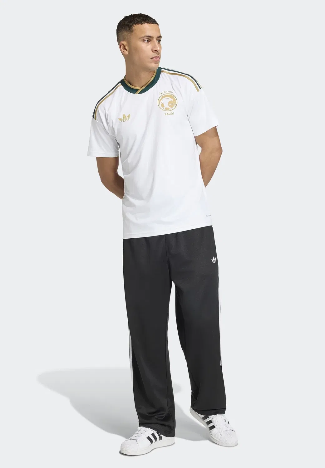 Саудовская Аравия, 26-й выездной матч - форма национальной сборной Adidas Performance, White/Khaki/Aurora Ivy — фото 2