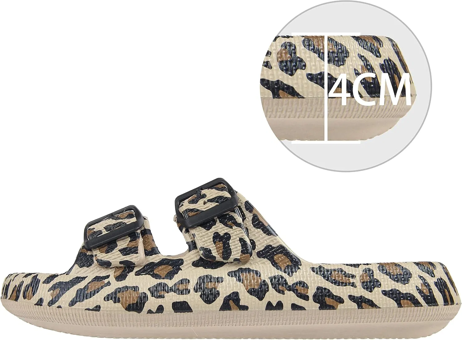 Сандалии с регулируемыми пряжками, толстая подошва, Leopard BenSorts — фото 4