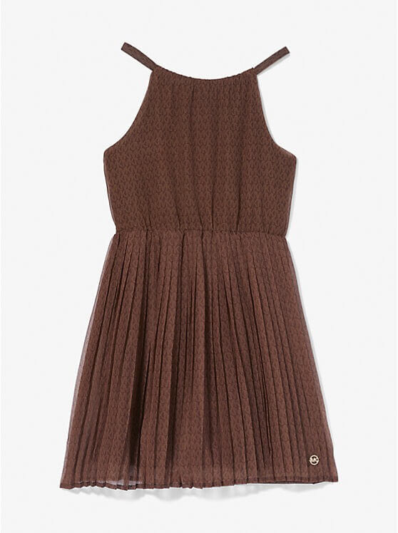 

Платье Michael Kors Kids Signature Logo Print Pleated, коричневый