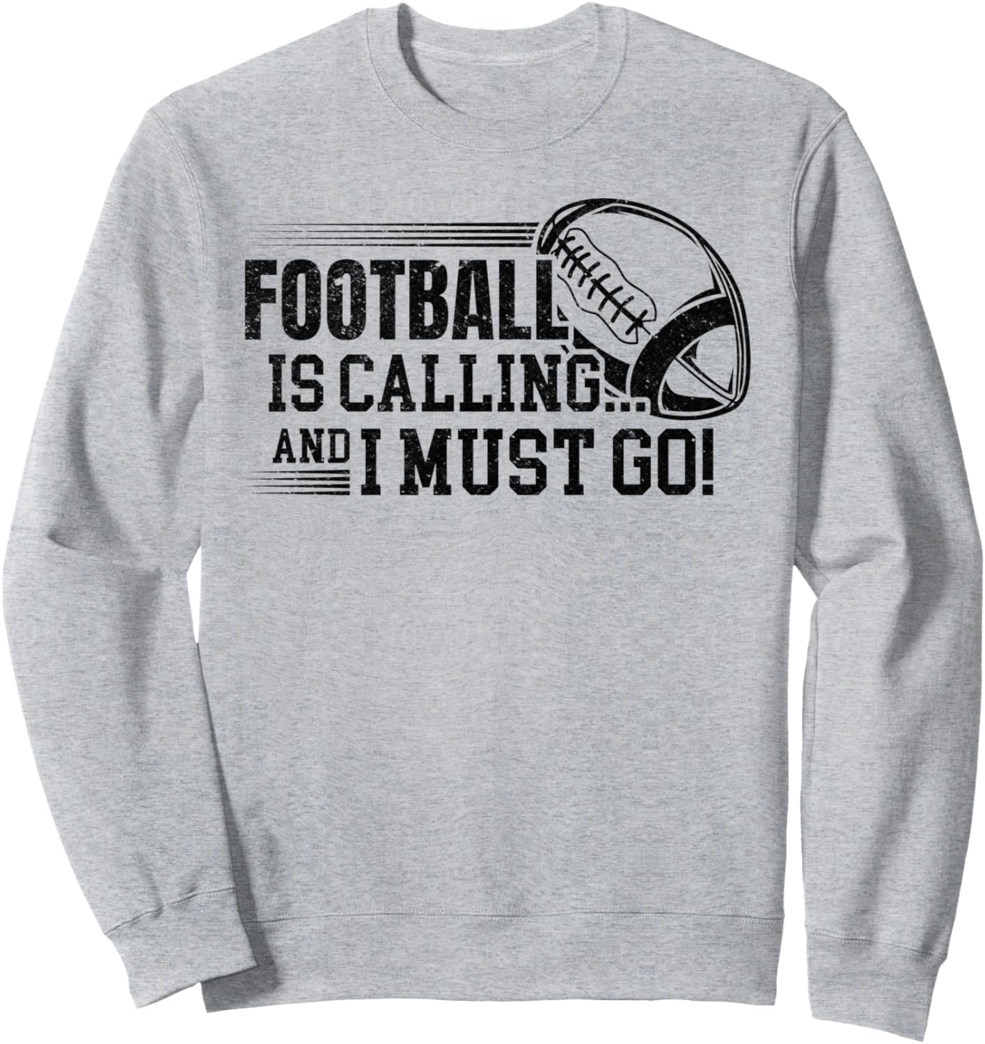 

Забавная толстовка с надписью «Американский футбол - футбол зовет... и я должен идти» Funny Football Designs For Football Player, серый