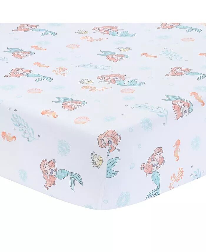 

Белая простыня для кроватки Disney Baby The Little Mermaid - Ариэль Bedtime Originals, белый