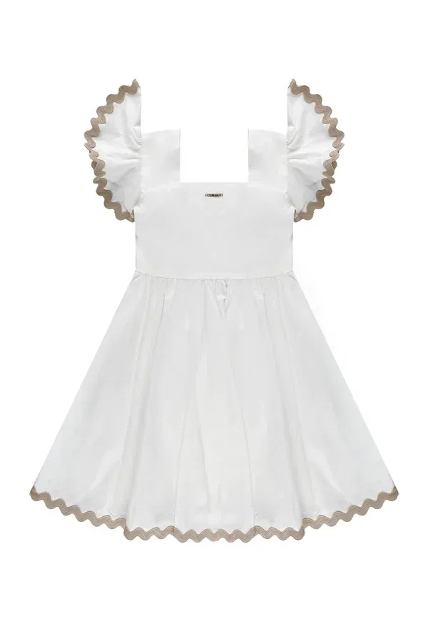 Платье хлопковое Day dress Twinset, avorio, слоновая кость — фото 2