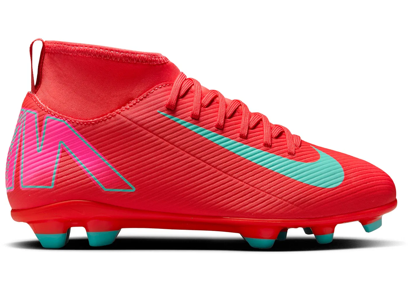 Детские бутсы с длинным рукавом Nike Mercurial Superfly 10 Club MG, Ember Glow/Aurora Green
