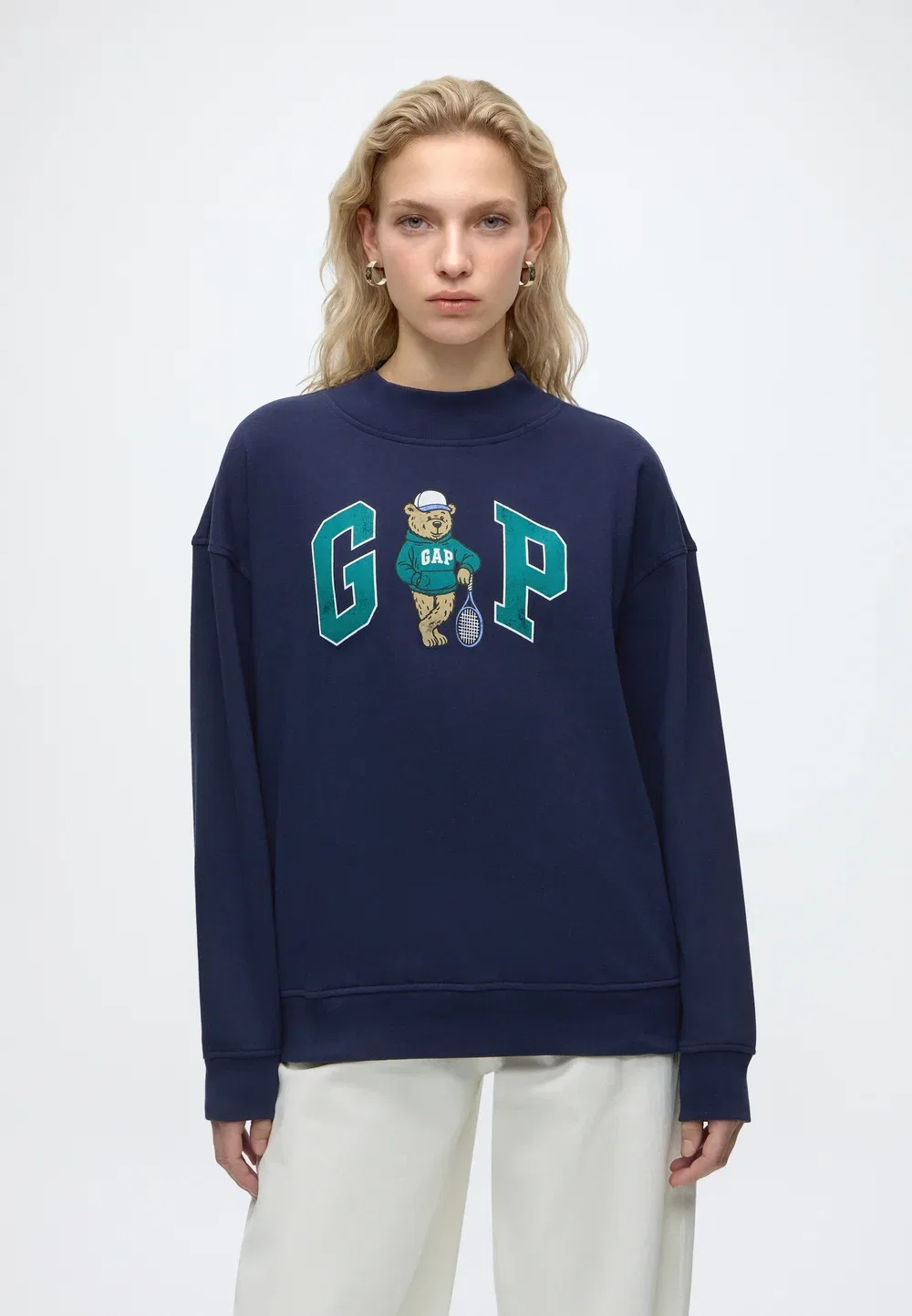 Толстовка с высоким воротником и логотипом Gap, Navy Uniform
