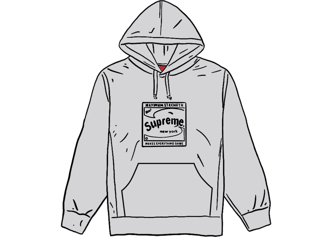 Мужская худи с капюшоном Supreme Shine Supreme, Ash Grey