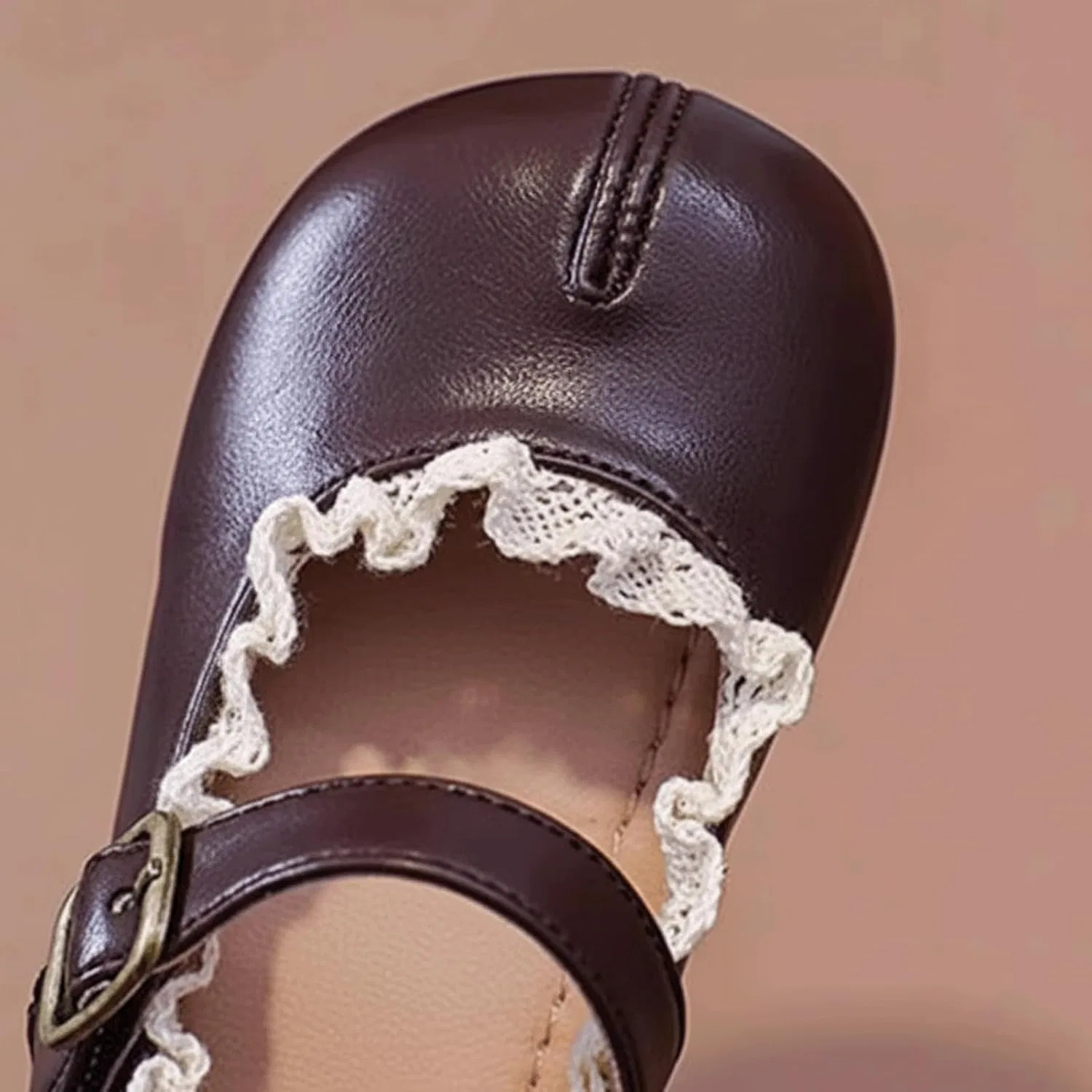 Детские балетки для девочек с кружевной отделкой Tabi Flats RYLENDOR, Black — фото 2