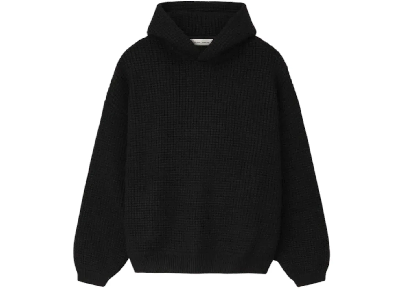 Мужской худи с вафельным узором Fear of God Essentials 90's Hoodie, Vintage Black