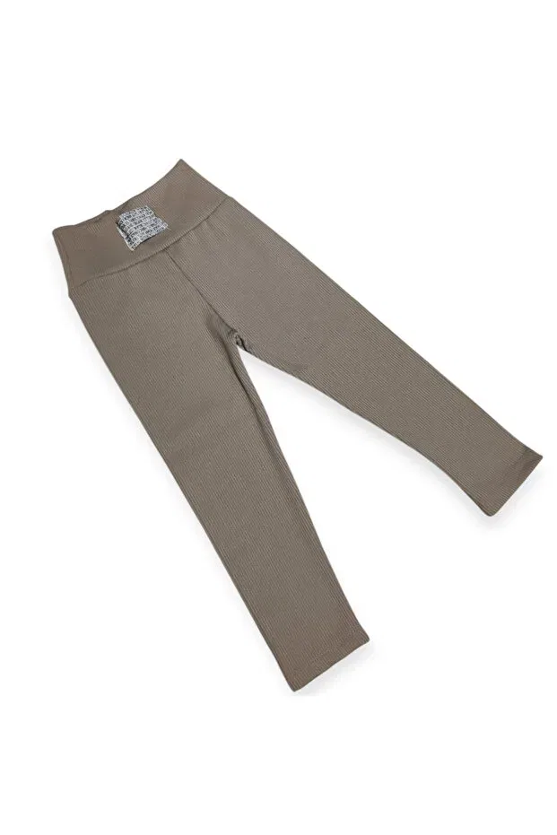 Детские леггинсы для девочек с прямыми штанинами рельефные Krn Moda, Taupe