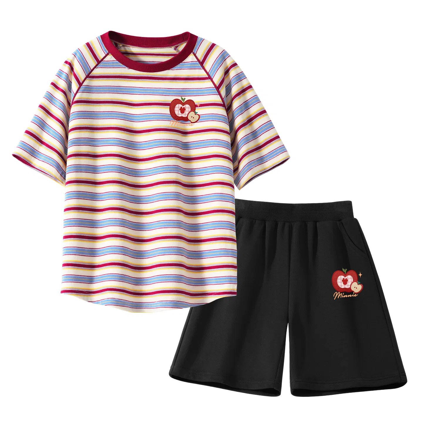 Детский спортивный костюм с круглым вырезом, дышащий, Disney, Diwei Flower K Blue Stripes+Diwei Flower K Gray — фото 3