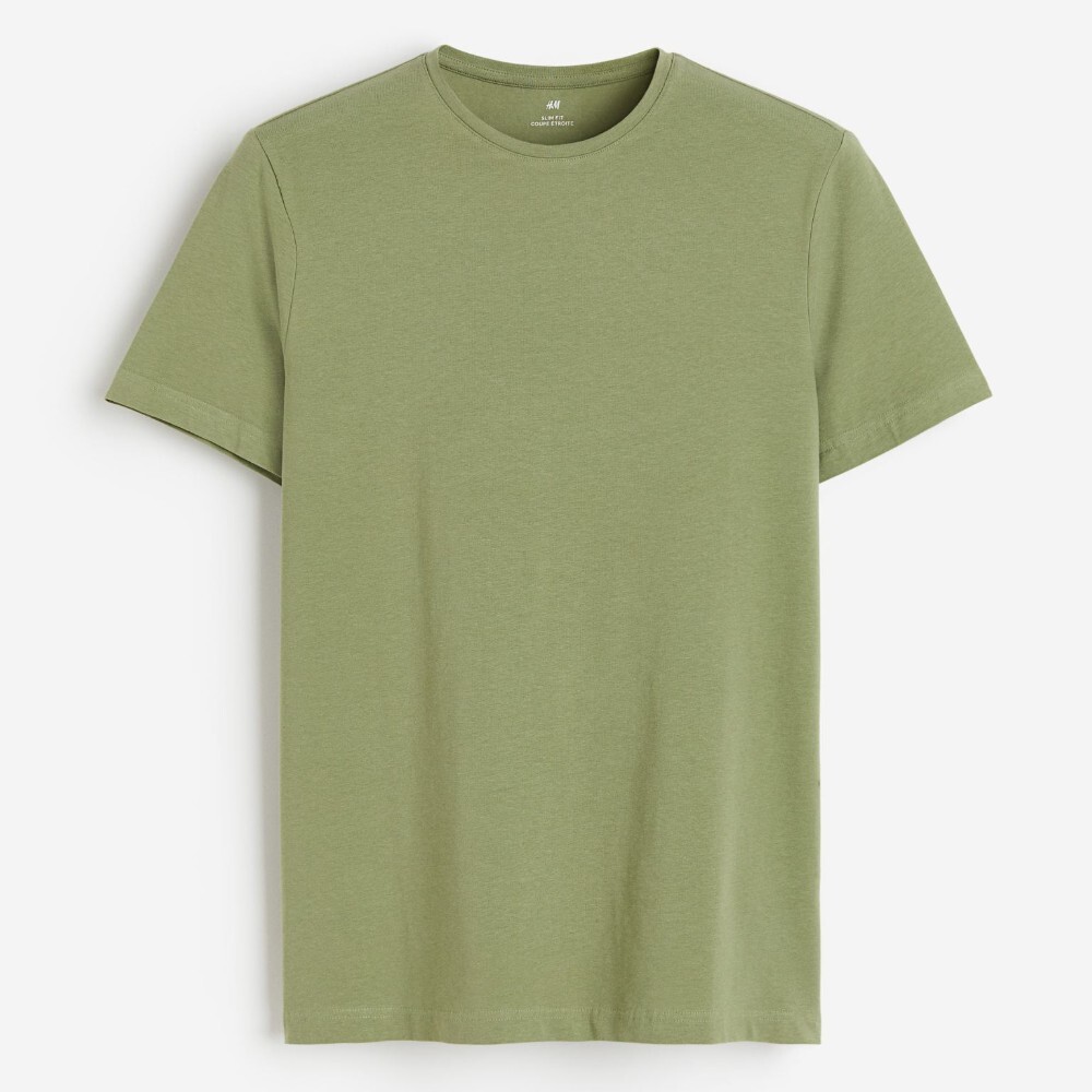 

Футболка H&M Slim Fit, зеленый