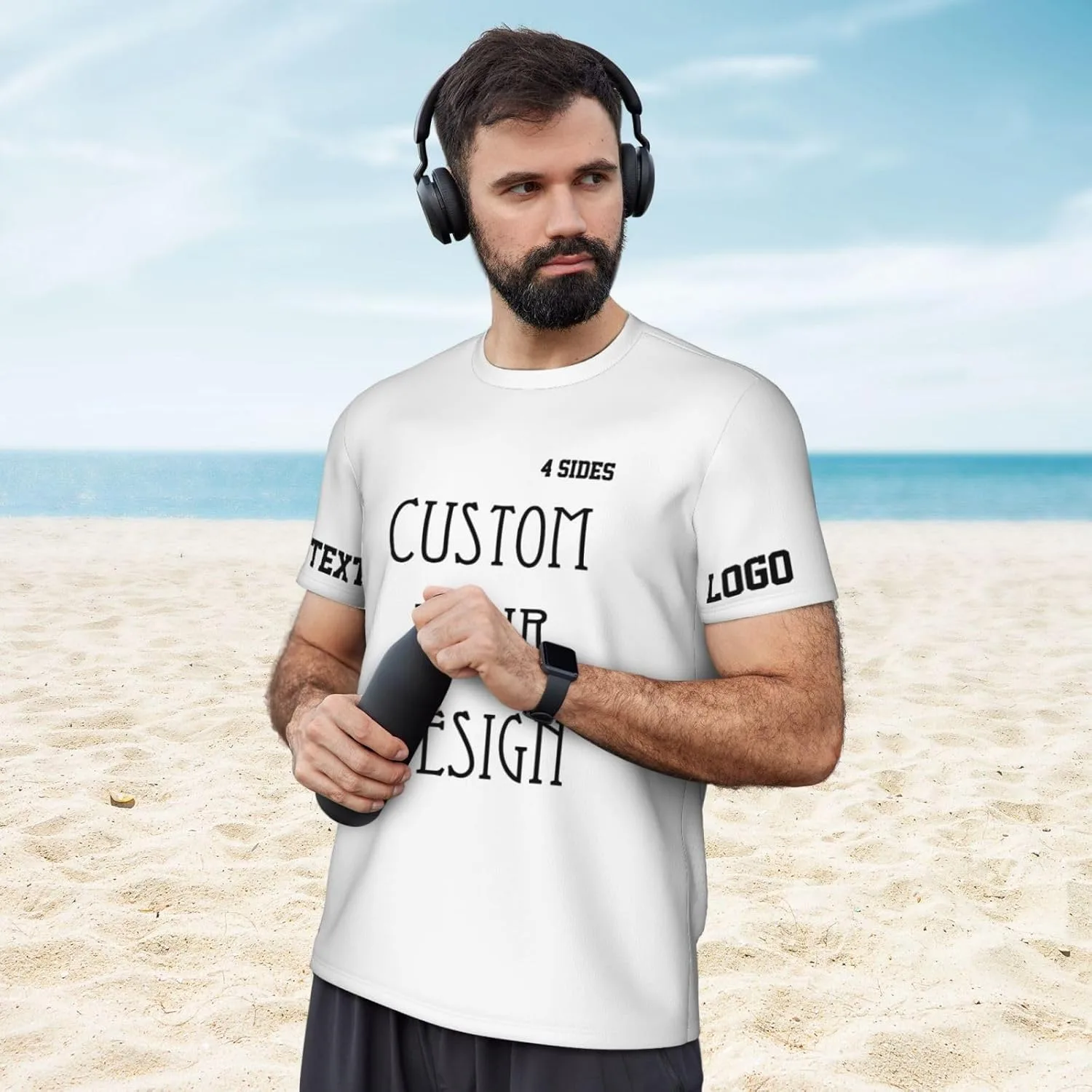 Футболка Custom для мужчин с принтом на все стороны — фото 3