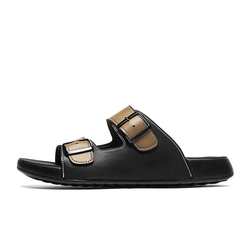 

Резиновые износостойкие тапочки-слайды мужские CALIFBULL, Black Brown[Leather Shoe Size: Size 40 In This Model = Athletic Shoes 41]