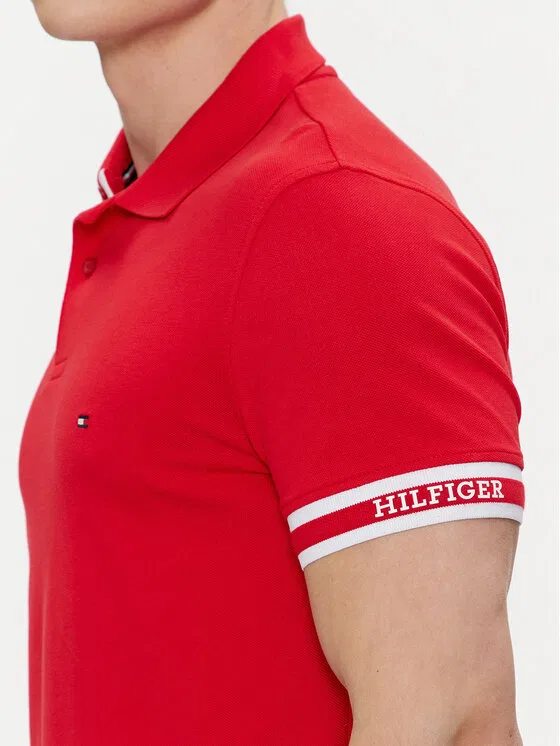 Поло slim fit Monotype Tommy Hilfiger, красный — фото 4