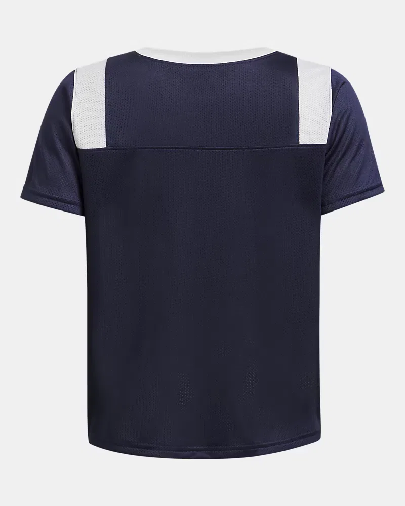 Детская спортивная футболка из дышащей сетки UA Big Win Flag UnderArmour, Midnight Navy/White — фото 4