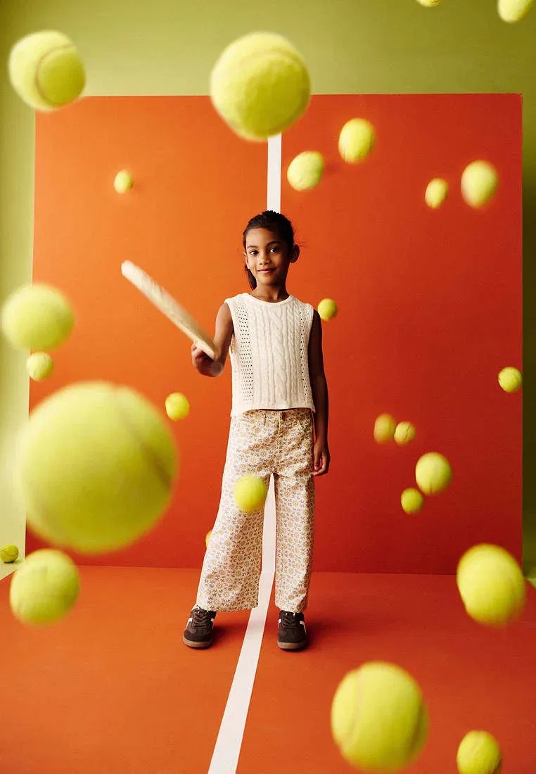 Детские джинсы свободного кроя Mango Kids, Sand