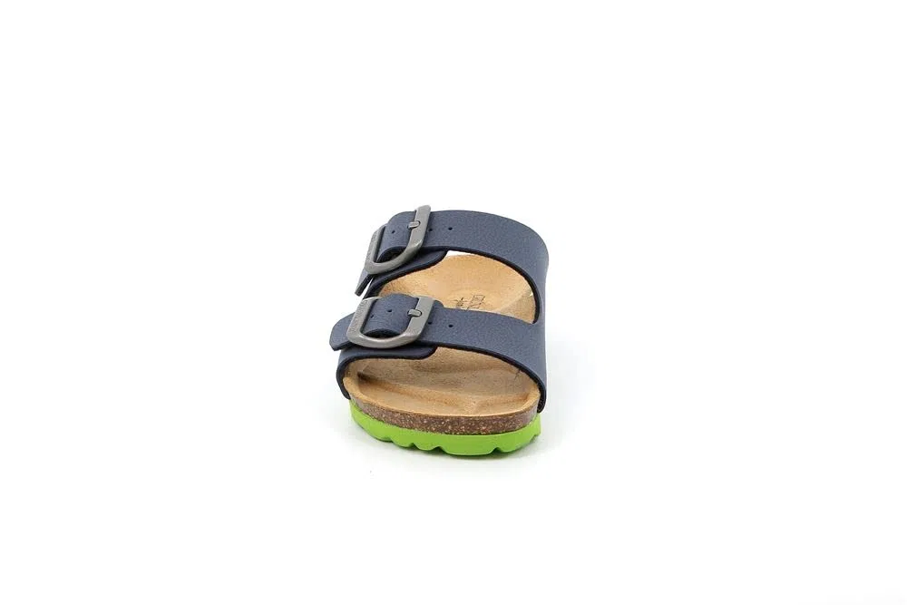 Детские тапочки для мальчиков с анатомической стелькой Grunland SINT BAMB SLIPPER, Lime Blue Grünland Il Benessere È Naturale — фото 4