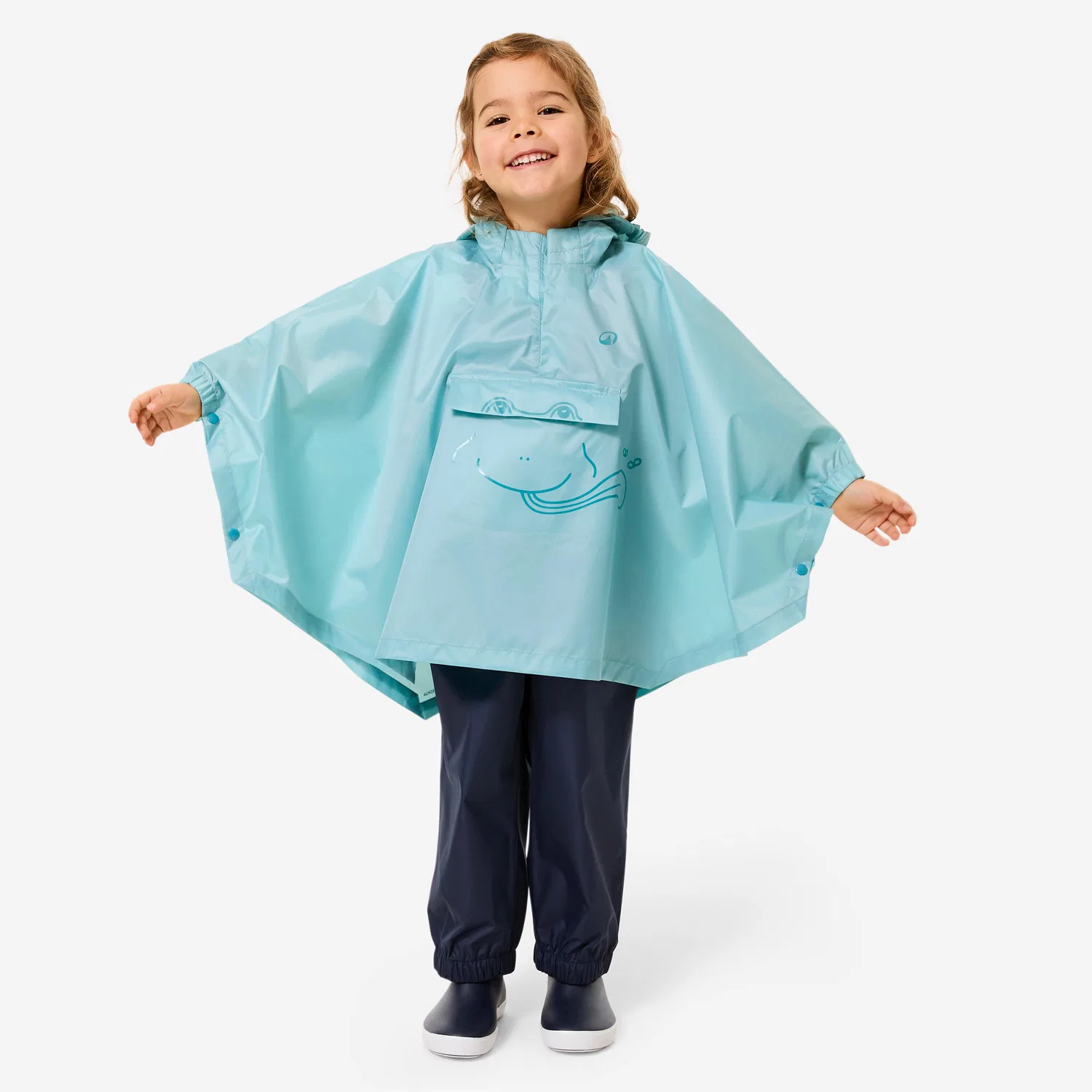 Детский дождевик для малышей с капюшоном Regencape MH100 Kid Quechua, Blaugrau — фото 3