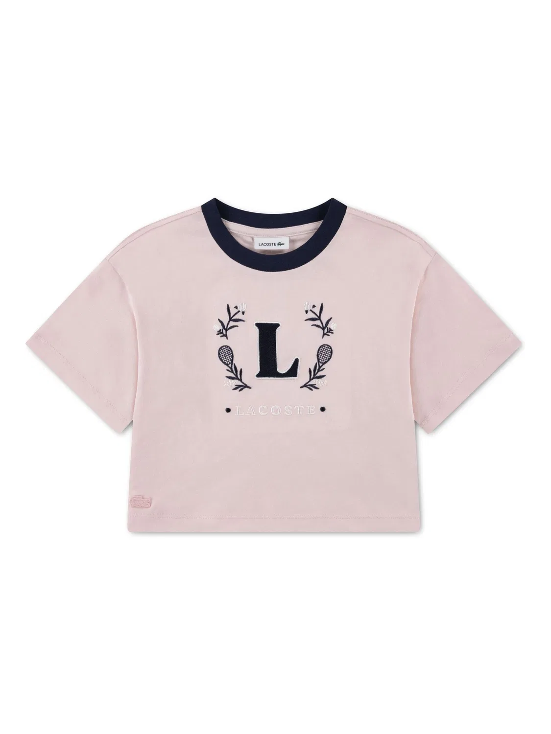 Футболка с вышивкой Pink Crest Lacoste, розовый
