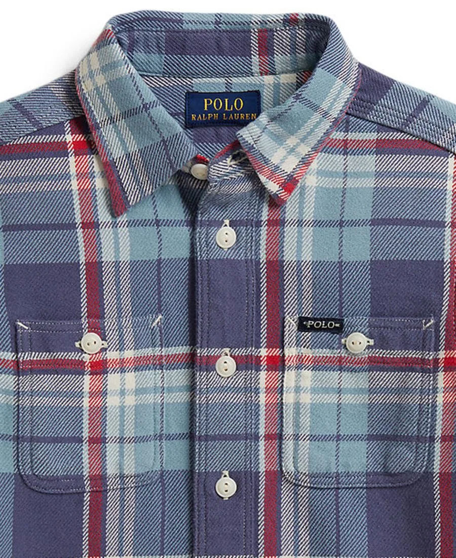 Фланелевая рубашка с длинным рукавом Polo Ralph Lauren, Blue — фото 3