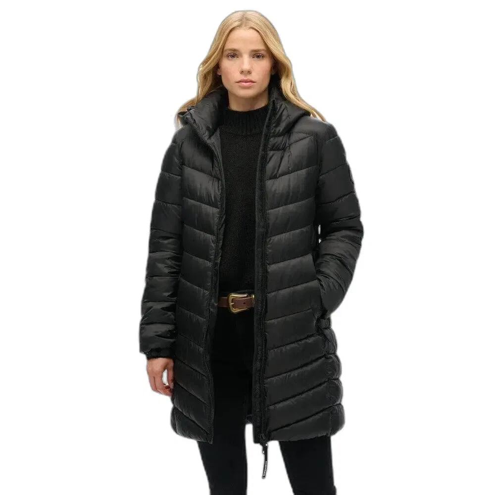 Женское утепленное пальто с капюшоном Fuji Superdry, Schwarz