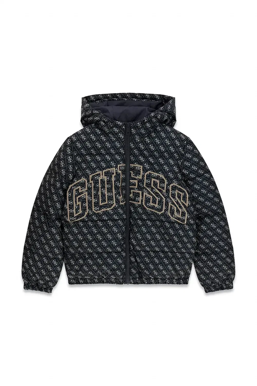 Куртка с фирменными нашивками и монограммами Guess Kids, черный