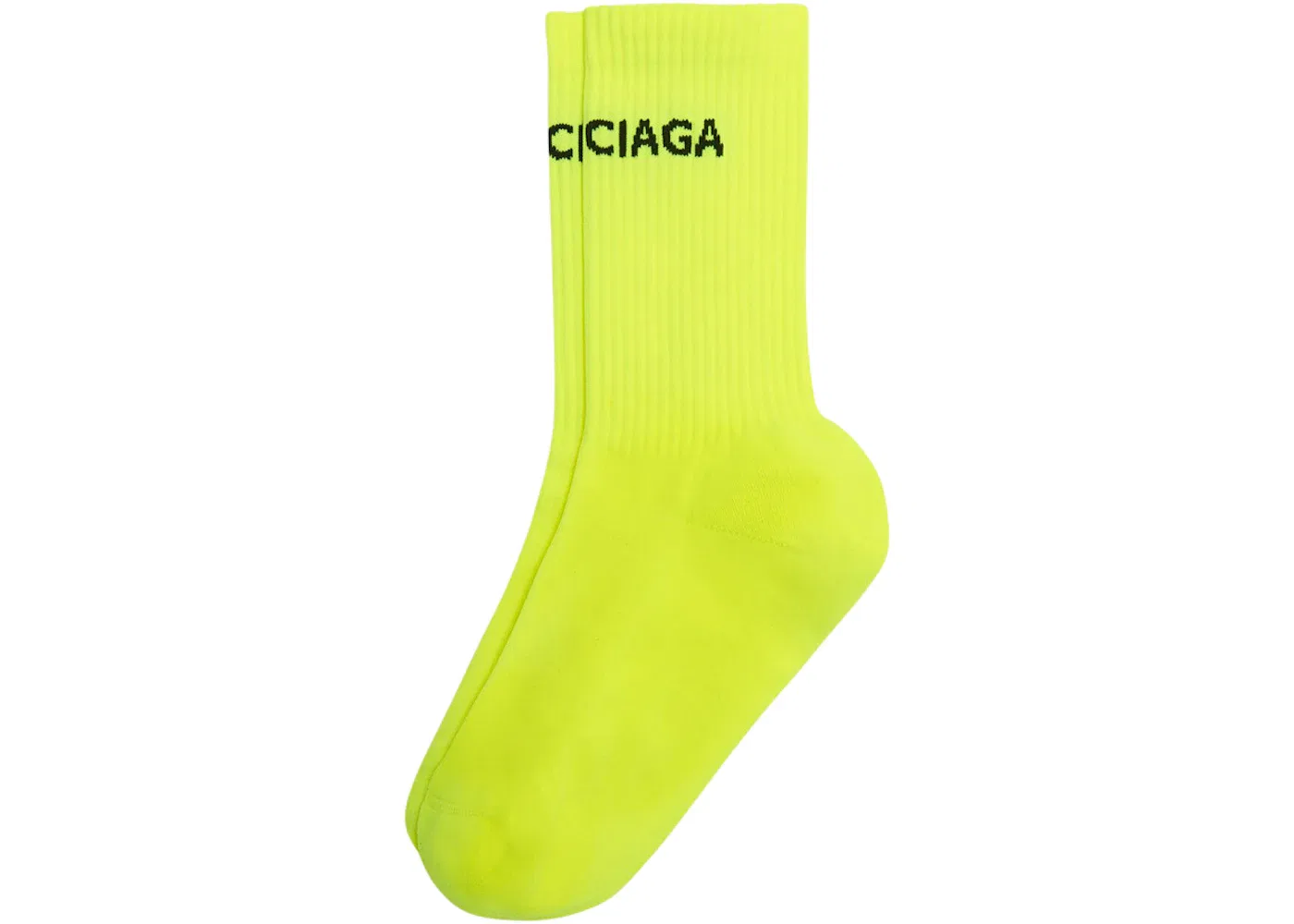 Унисекс носки Logo Socks Balenciaga, Neon Yellow/Black — фото 2