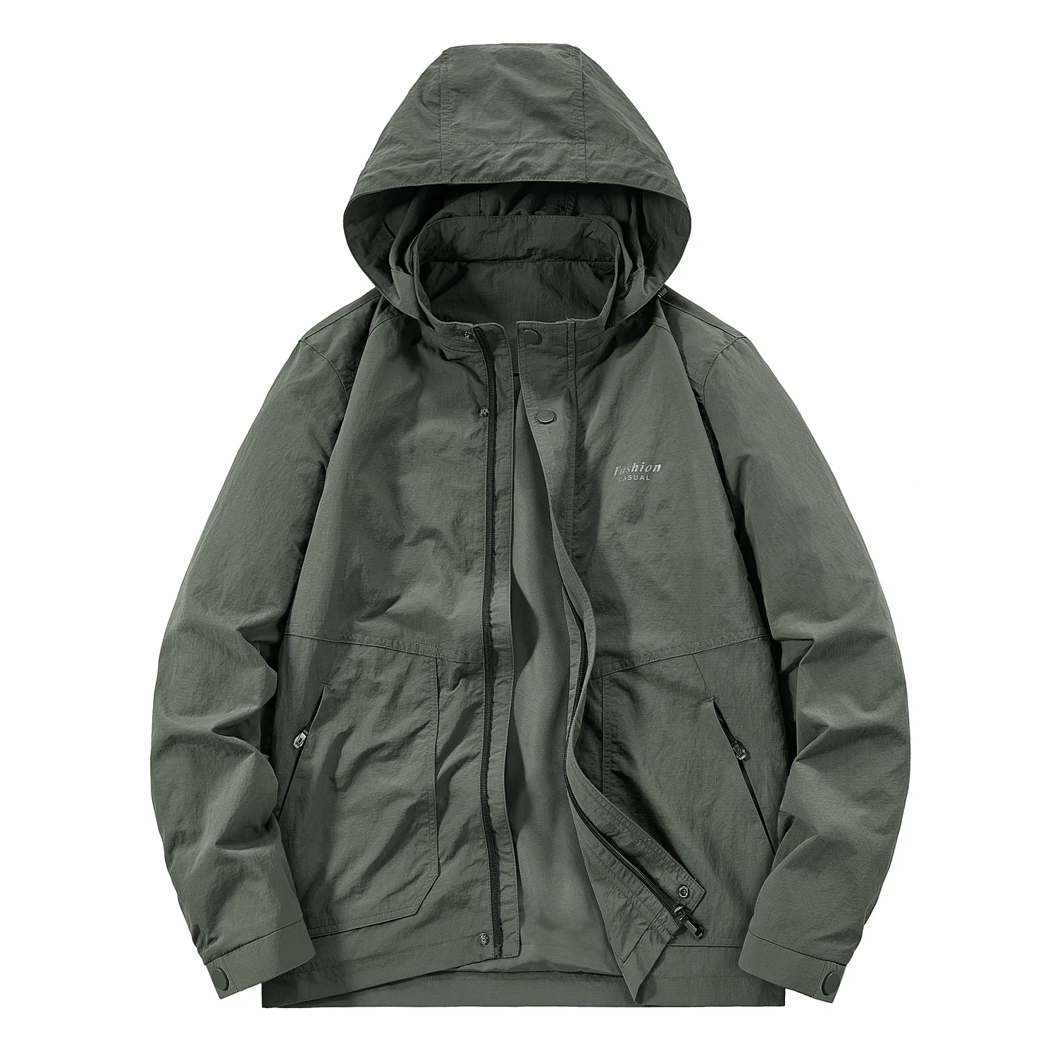 Детская куртка с капюшоном дышащая легкая Red bean, Army Green