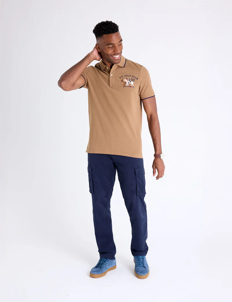 

Футболка-поло U.S. Polo Assn Pique With Logo Emblem, кофейный
