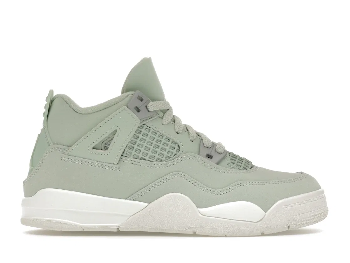 Детские кроссовки с пастельным дизайном Jordan 4 Retro Jordan, Seafoam/Sail/Metallic Silver