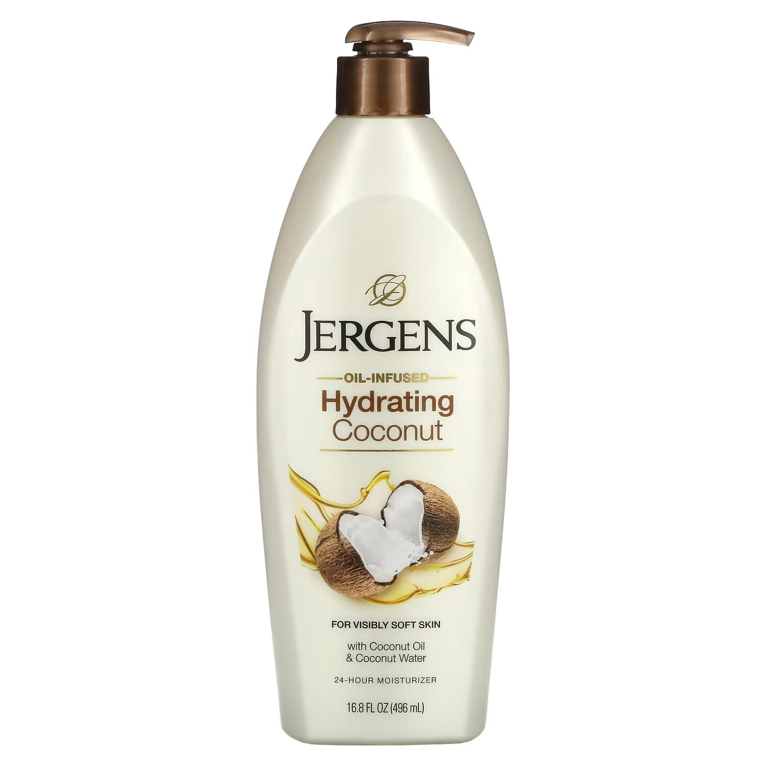 

Jergens, Hydrating Coconut, увлажняющий лосьон с маслом кокоса, 496 мл