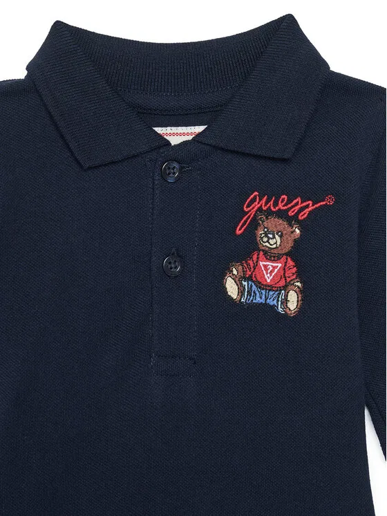 Поло regular fit Guess, темно-синий — фото 3