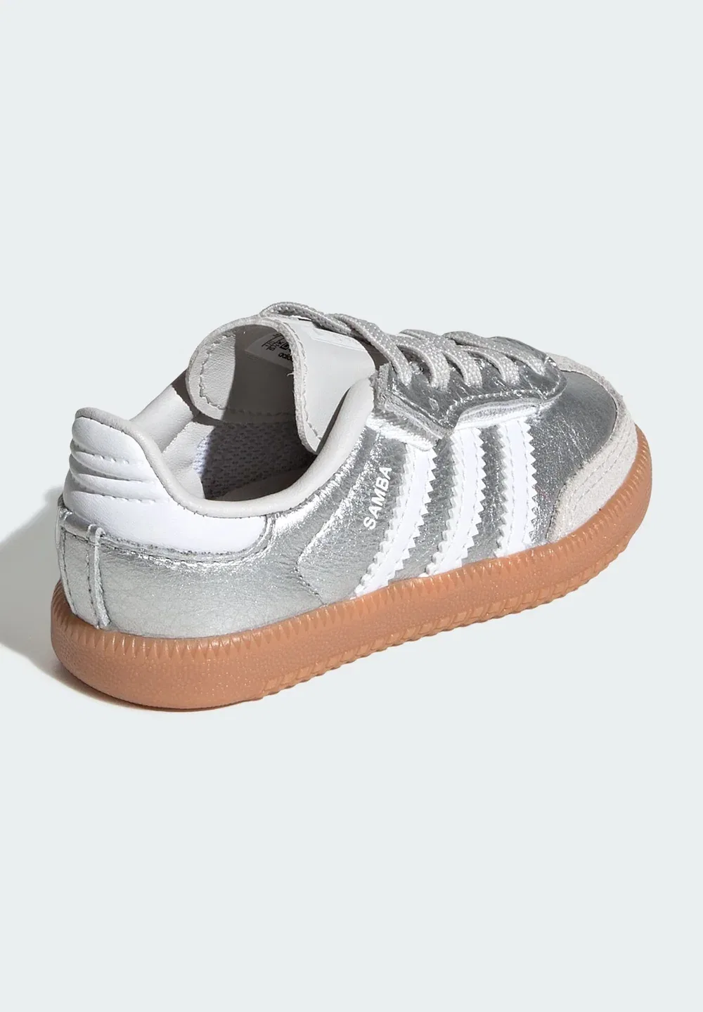 Обувь Samba OG Comfort с эластичными шнурками и застежкой, унисекс - детская обувь Adidas Originals, Silver Metallic Cloud White Gum — фото 4