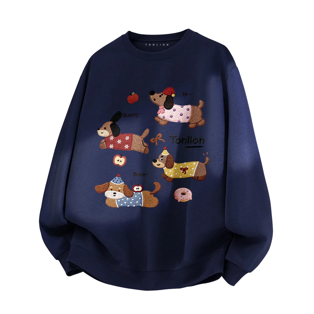 Детский свитшот с принтом Tonlion, Цвет: Spring and Autumn Thin Navy Blue (t Warm and Cute Pet)