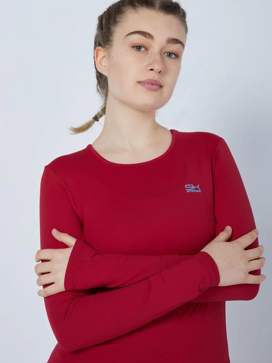 Футболка с длинным рукавом бордо Sportkind — фото 2