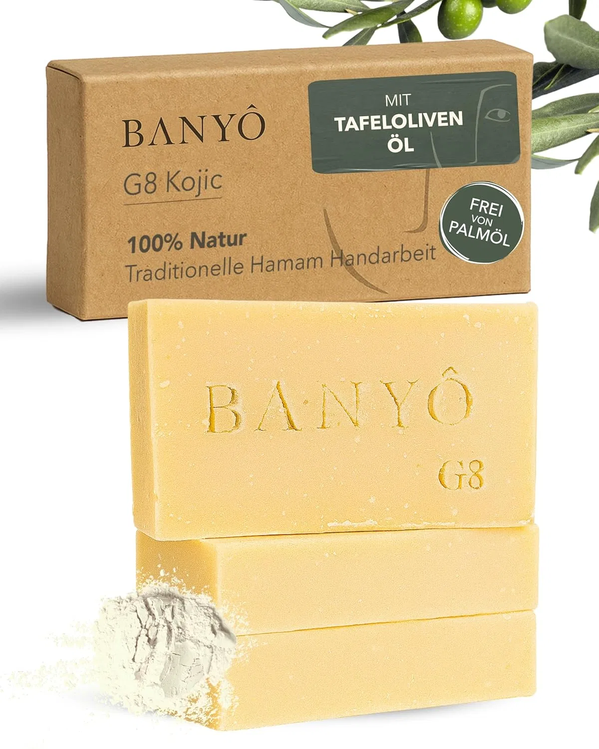 Мыло кусковое с койевой кислотой BANYÔ, набор 3 шт, 150 г, Флоральный аромат