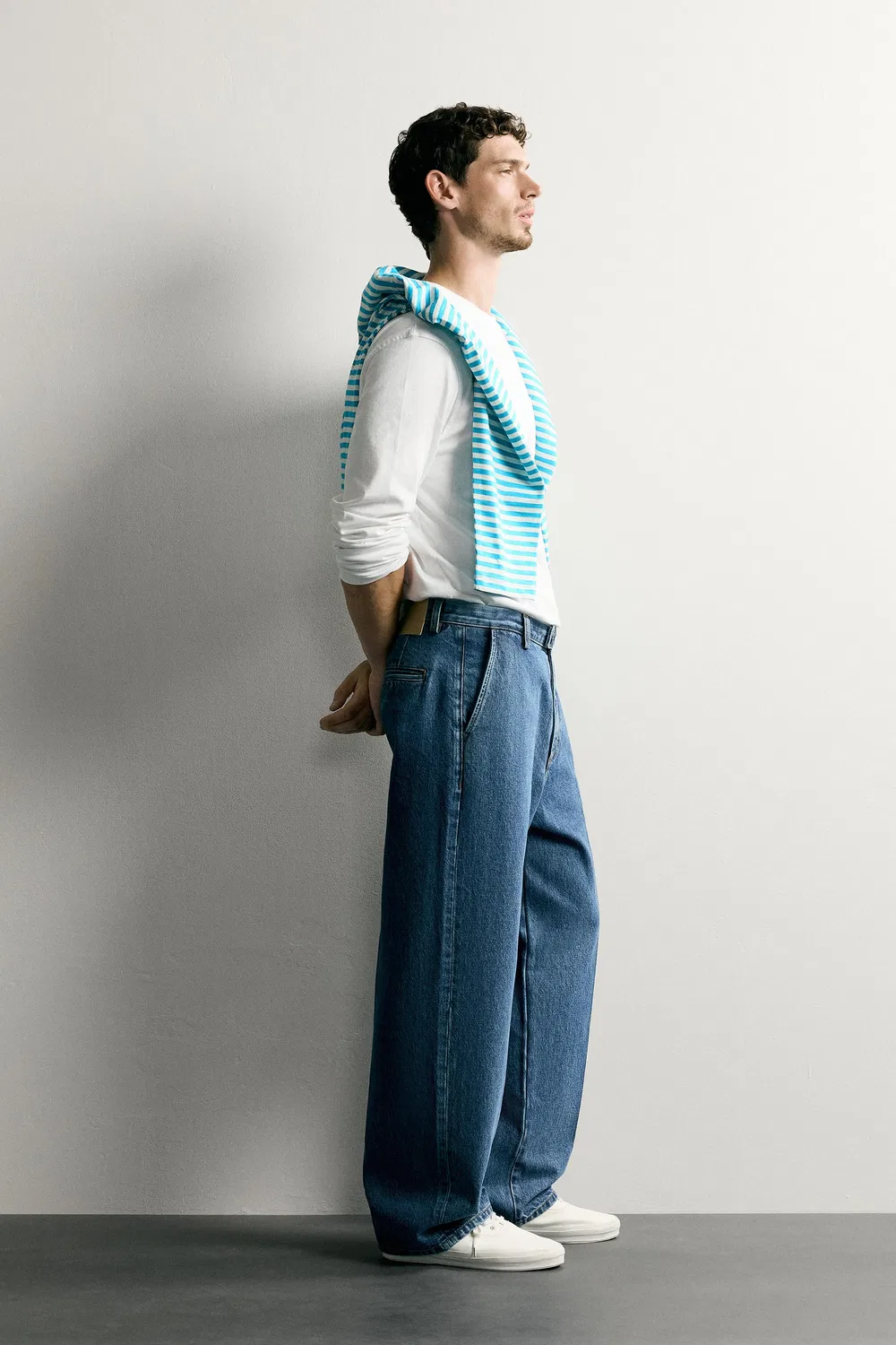 Джинсы-чиносы стандартного кроя ZARA, Mid-blue — фото 4