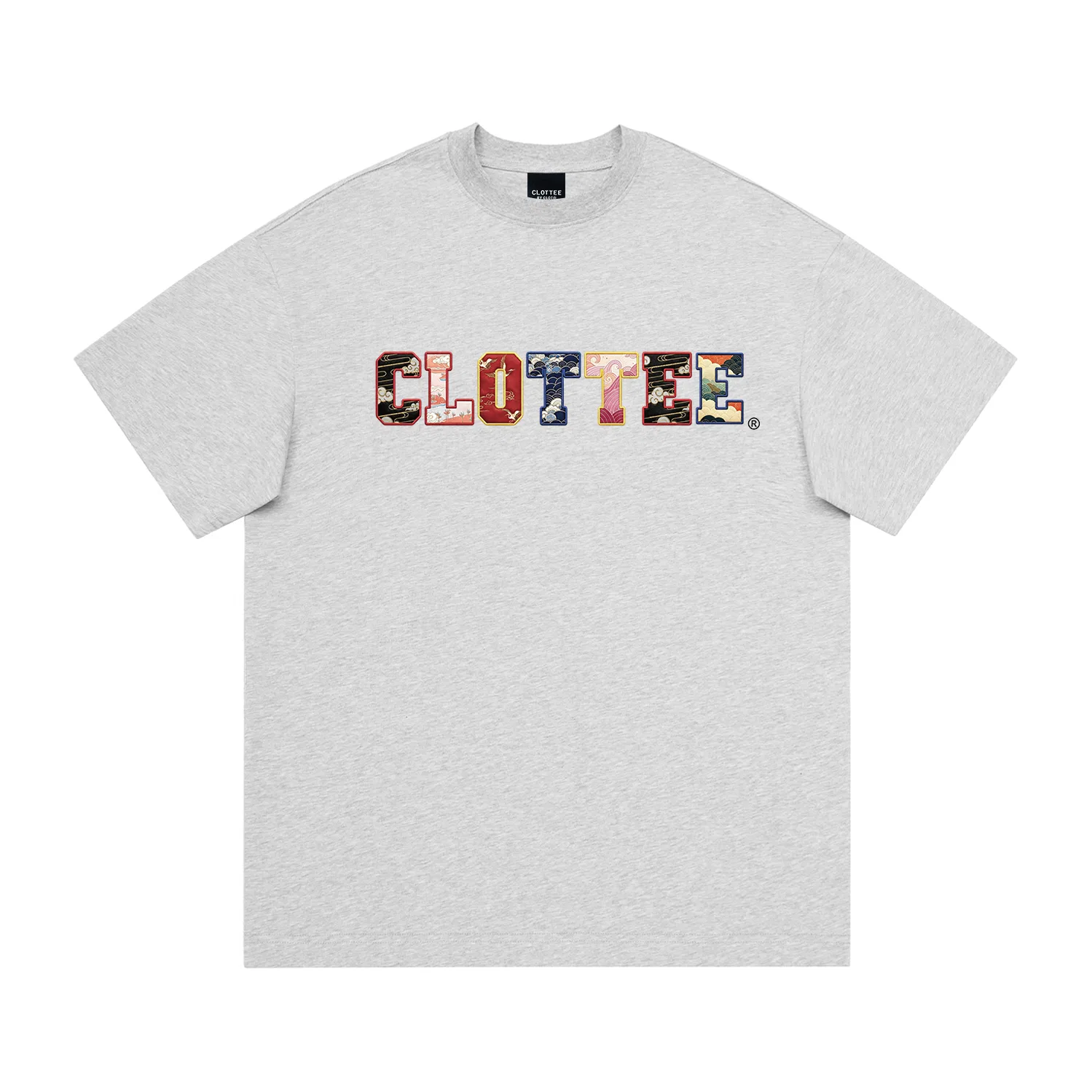 Детская футболка с круглым вырезом, прямая, из тонкого материала, Thin Straight Fit, CLOT, Light Gray