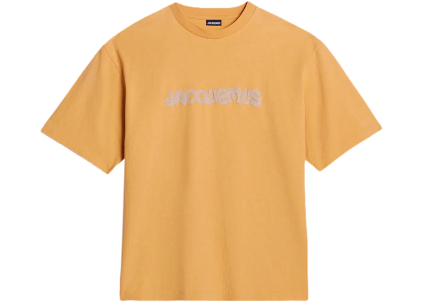 Мужская футболка с принтом Jacquemus Le T-Shirt Raphia Logo, Print Macrame Logo Yellow