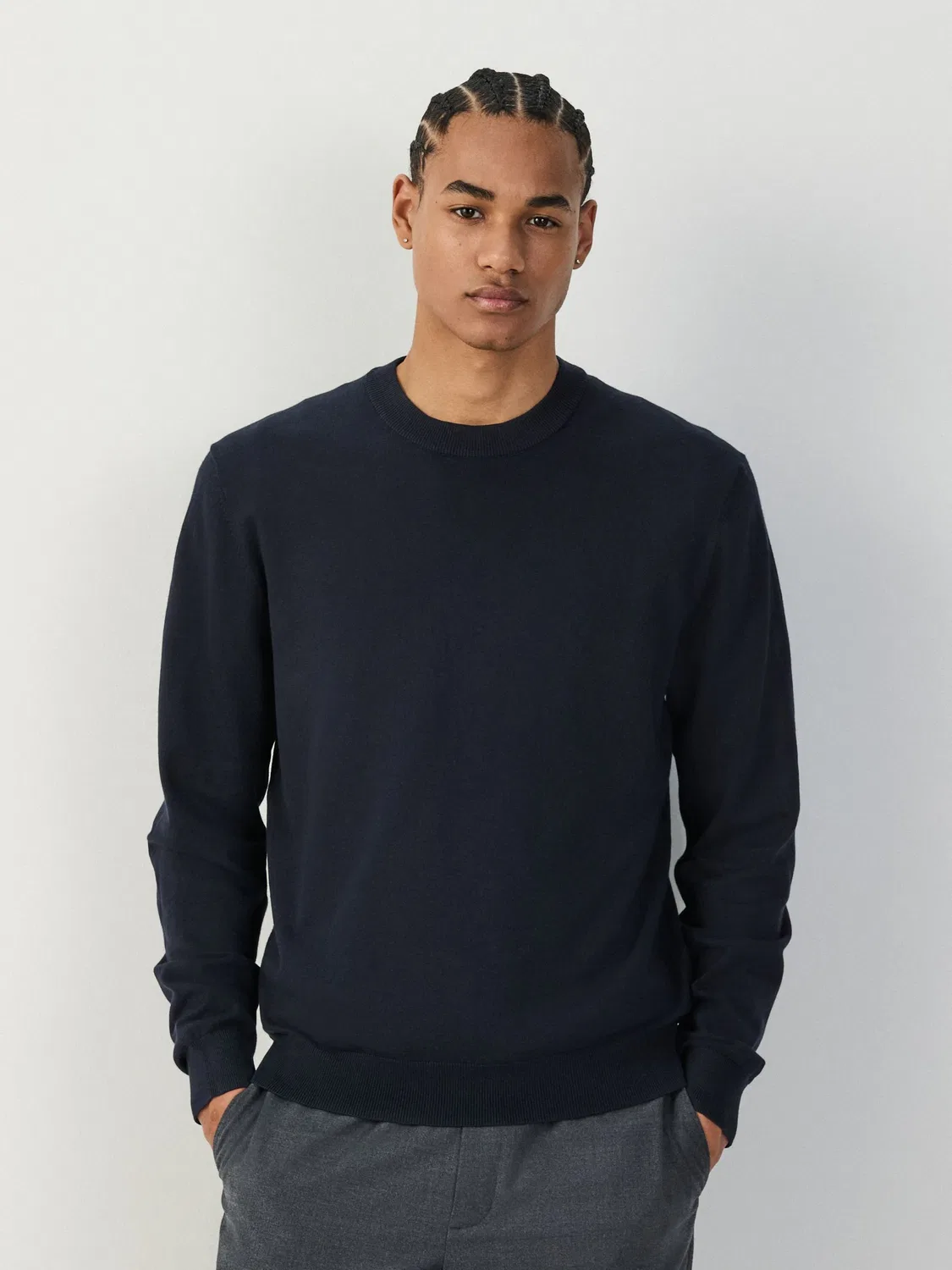 Джемпер с круглым вырезом, Regular Fit, Navy Blue Next