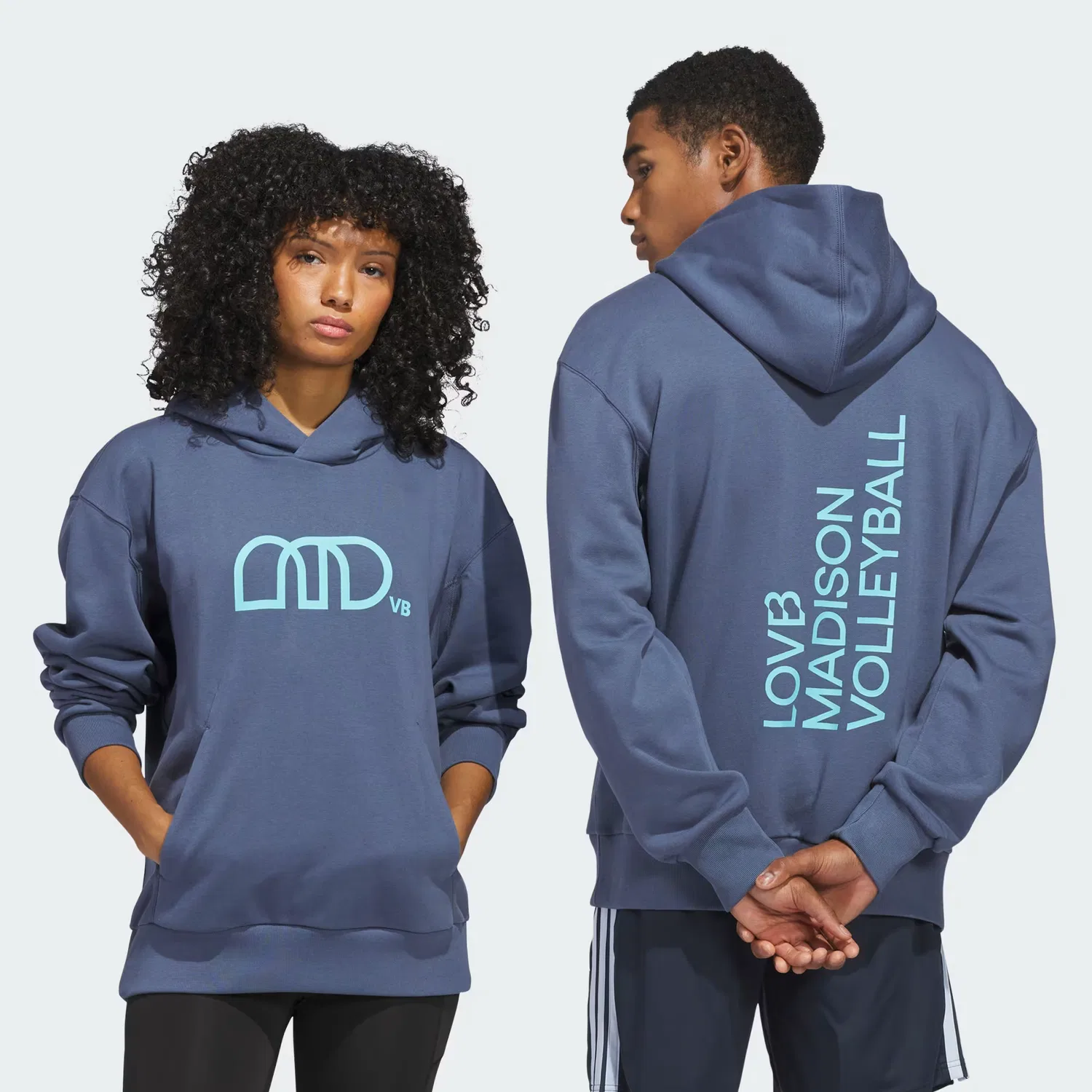 Детское худи свободного кроя LOVB Madison Graphics Adidas Sportswear, Preloved Ink — фото 2