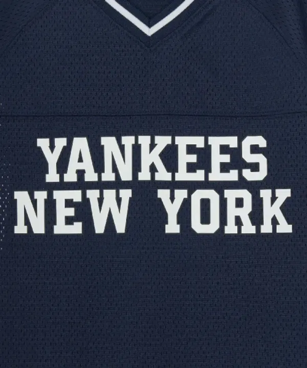 Футболка спортивная с воротником Mlb Kids, синяя — фото 4