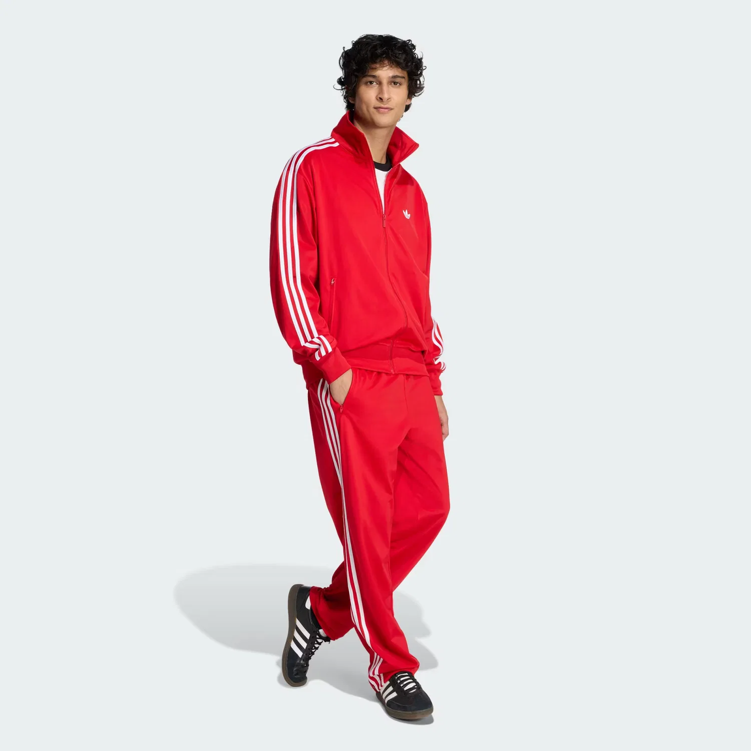 Мужская спортивная куртка на молнии Firebird Adidas Originals, алый — фото 4